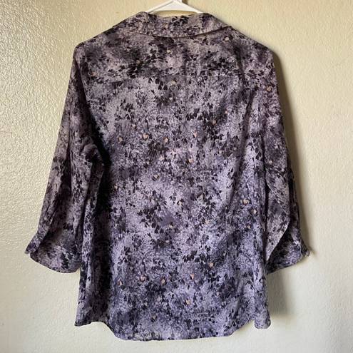 Coldwater Creek Purple Floral Blouse