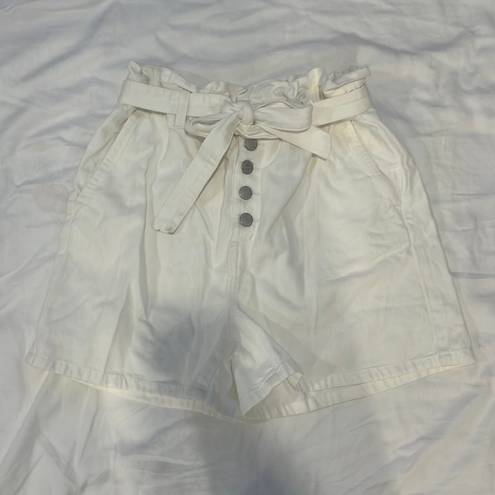 The Loft White High Rise Shorts With Belt