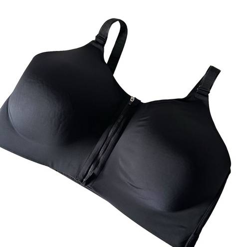 Torrid  Active Wire Free Hi Impact Zip Front Black Sports Bra Women Size 44 DD