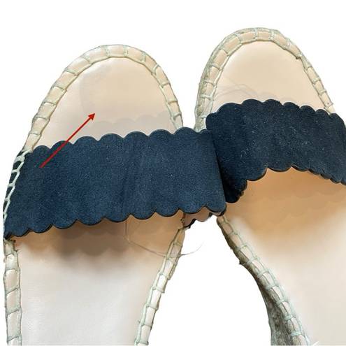 Kate Spade New!  Theodora Espadrille Scallop Black Wedges