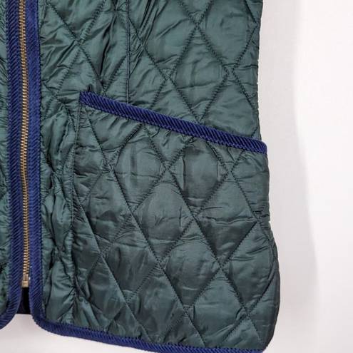 Barbour  x Paul Smith Green Quilted Sleeveless Vest Zip In Liner Size 6 Preowned