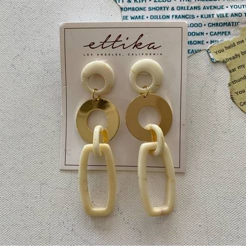 Ettika  x Revolve Chunky Statement Triple Hoop Gold Drop Earrings