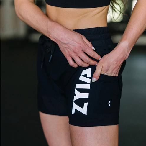 Zyia  Active Black Mesh Speedy Shorts. Size XL