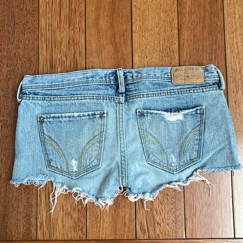 Hollister | Distressed Low Rise Washed Jean Shorts Size 0