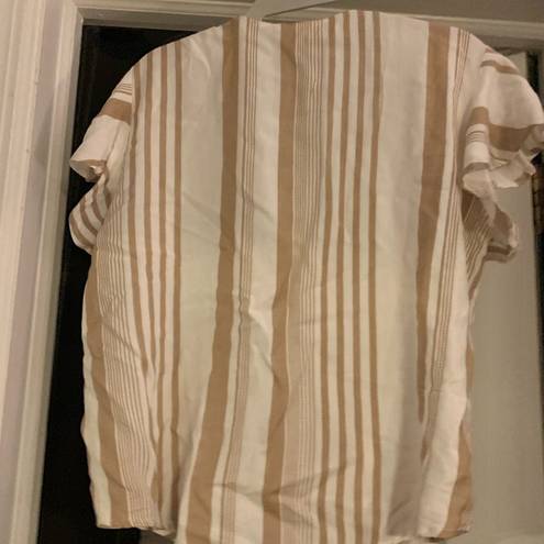 Sim & Sam  Creme and tan striped blouse