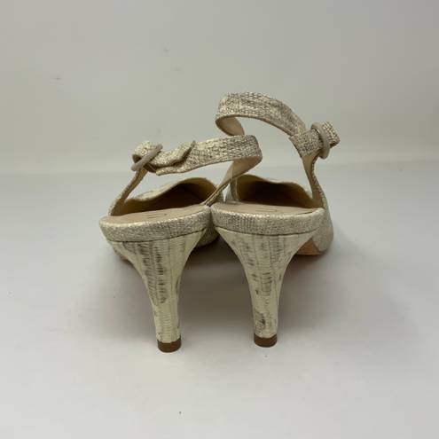 Unisa  Jamal Low Kitten Heel Python Snake Leather Slingback High Heels Shoes 11