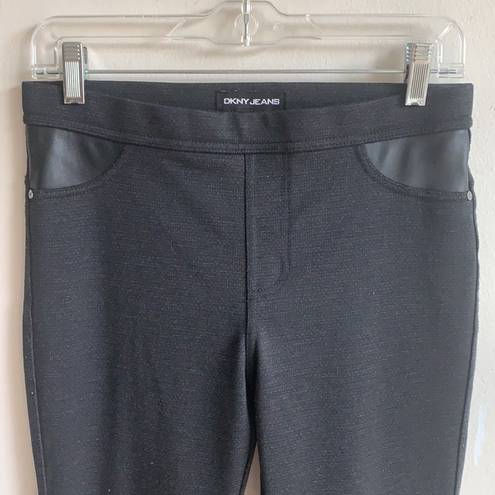 DKNY  Pull On Straight Leg Black Pants Leggings