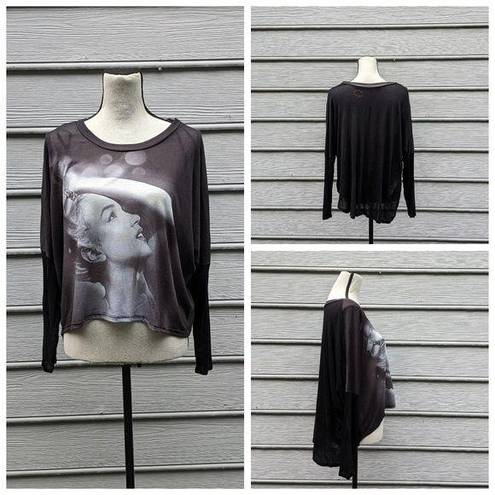 Marilyn Monroe Papaya  Oversized Dolman Sleeve High Low Top