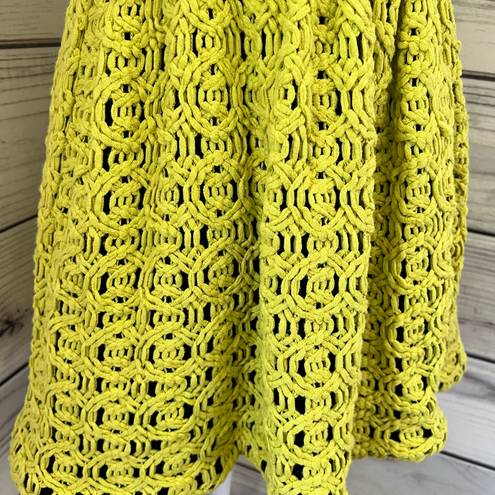 Hunter Bell Yellow & Black Crochet Skater Dress