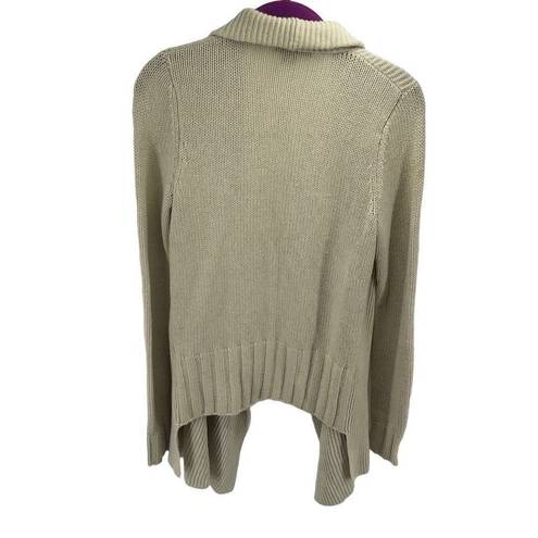 Vince  Women's Open Front Cardigan Sweater Wool Shawl Drape Collar Knit Tan Small