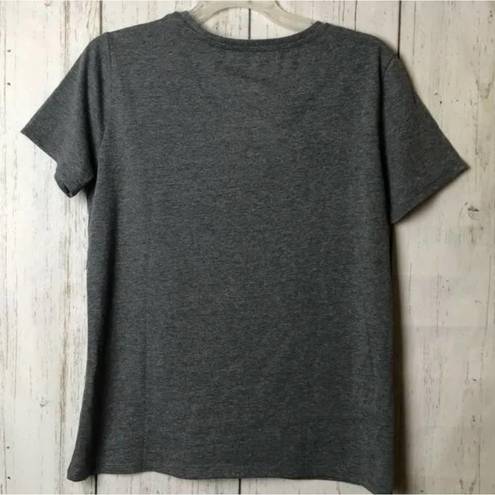 Nine West  Womens Short Sleeve Crewneck Teacher Inspiration Gray Graphic Tee Sz M