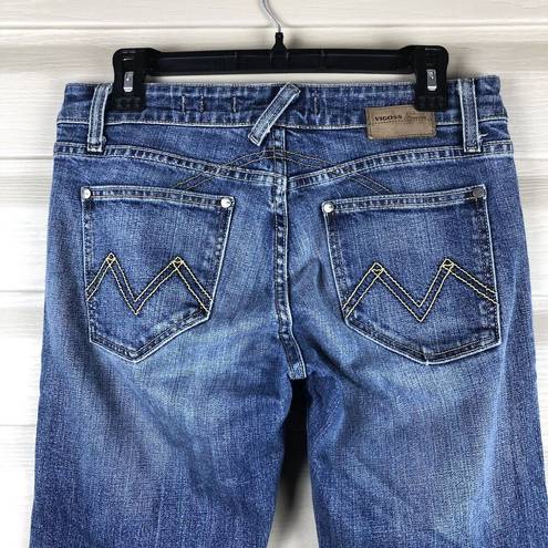 Bongo Vigoss Women Jeans Y2K Sz 9/10 31x32 Mid Rise Bootcut Whisker Pockets 2000s Blue