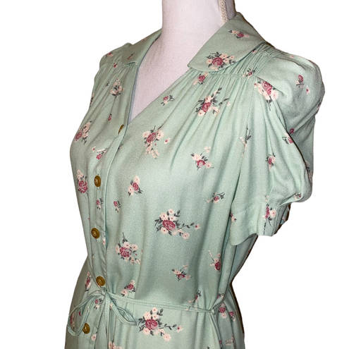 Christy Dawn  Alyssa Dress Vintage Ditsy Floral Mini Dress, Pear Spray, Size XS