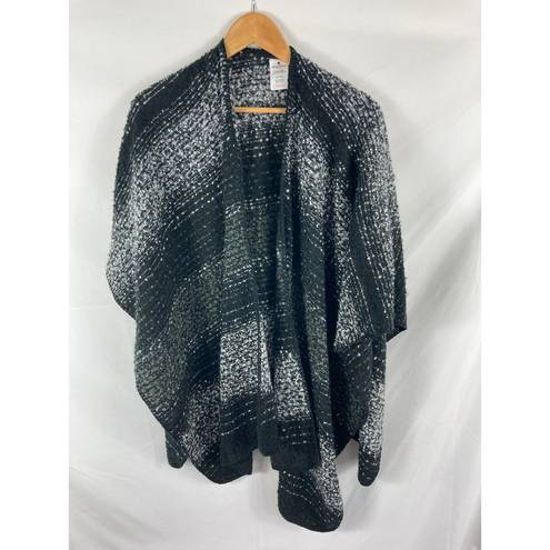 Woolrich  Black Grey Warm Soft Cape Shawl Blanket Sweater Size OS