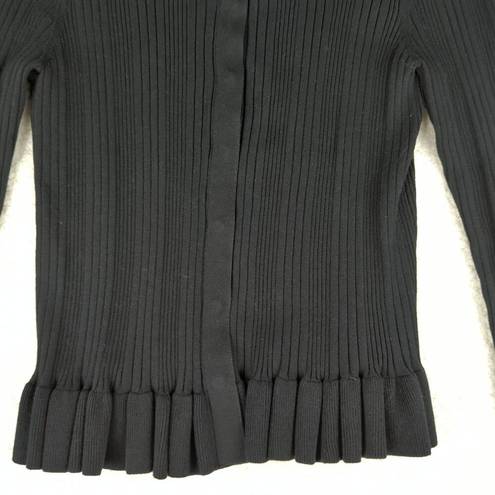 CAbi  Black Ruffle Party Cardi Cardigan Sweater Women's Size Large