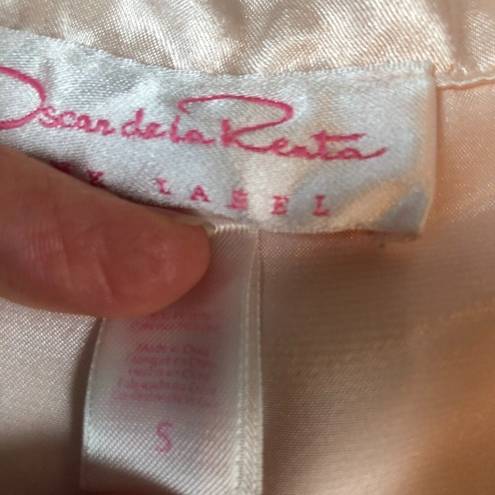 Oscar de la Renta  Size Small Vintage Pink Label Satin Pajamas Pink