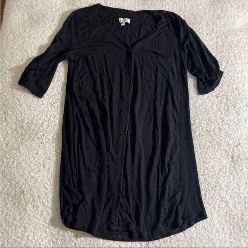 DKNY  black medium button down tunic dress