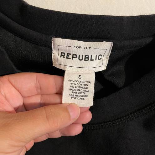 FOR THE REPUBLIC Small Black Crew Neck Sweatshirt