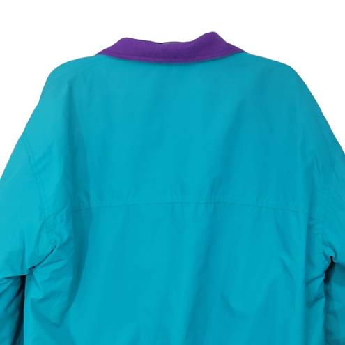 Cabin creek  Vintage Reversible Zip Up Light Teal Purple Oversized Jacket Size M