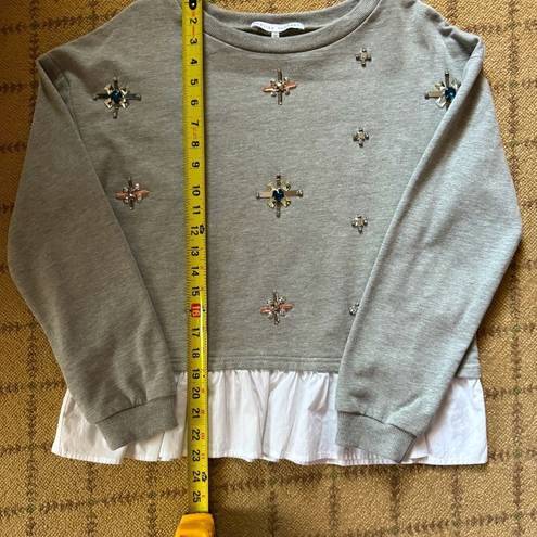 English Factory  long sleeve crew neck sweatshirt w jewel embellishments S NWOT