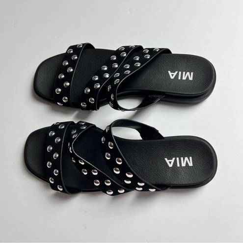 MIA  Women's Black Embellished Silver Studs  Kolete Sz 6.5