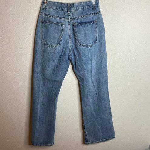 Dolls Kill Momokrom  Slashed Knee Split Hem Hi Rise Denim Jeans Distressed Us 6