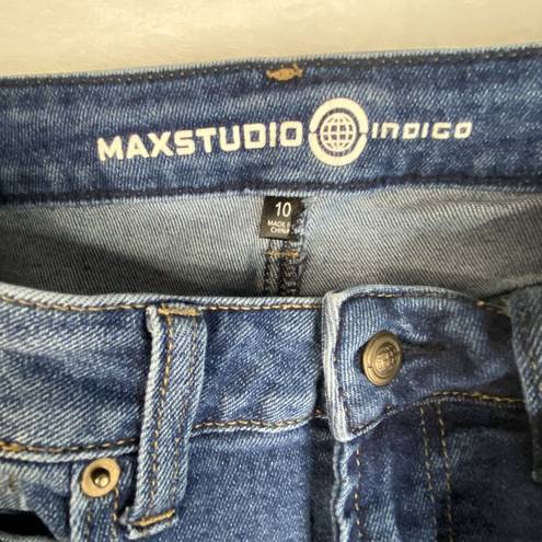 Max Studio  Womens Jeans Sz 10 Blue Indigo Dark Wash High Rise Skinny