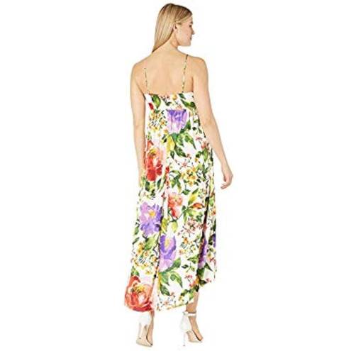 London Times Emiliana Silky Ivory Floral Midi Dress