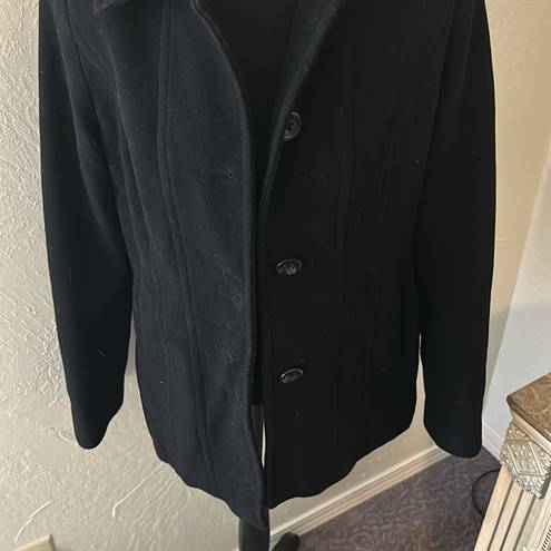 Croft & Barrow Black  pleated peacoat