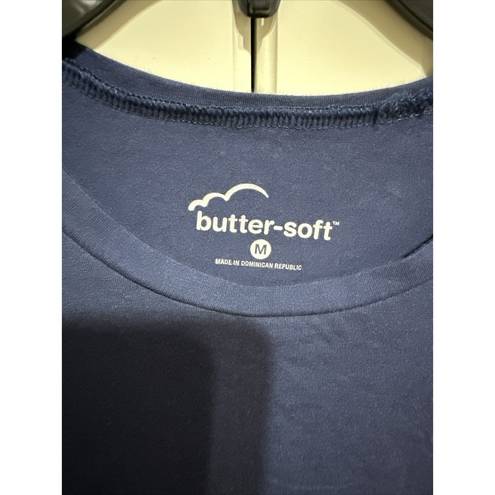 Butter Soft  Womens Pullover Tee Navy Top Long Sleeve