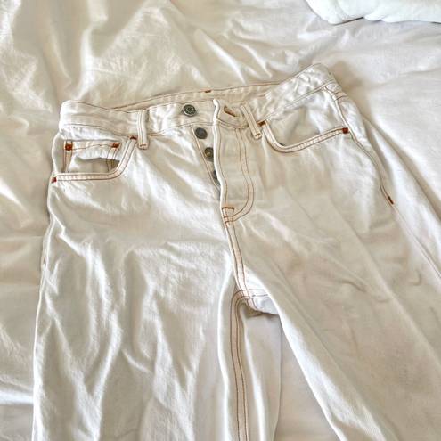 GRLFRND  Helena High Rise White Jeans Straight Leg Size 26