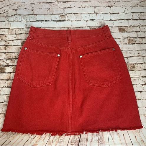 Rag and Bone  Moss Red Denim Mini Skirt Size S