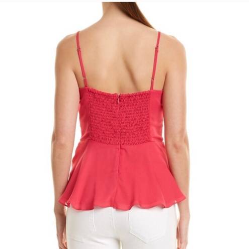 Parker  Tank Top Small Hot Pink Bustier Peplum Bow Ruffle Sleeveless Women Summer