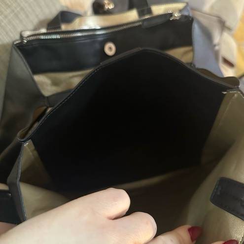 Nine West  Dark Gray Pleather Tote Bag