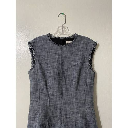 Rebecca Taylor  Boho Lagenlook Mini Dress Womens 8 Gray Minimalist Contemporary