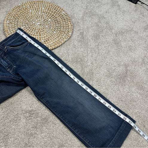 7 For All Mankind  Dojo Cropped Capri Straight Leg Jeans Blue Dark Wash Size 26