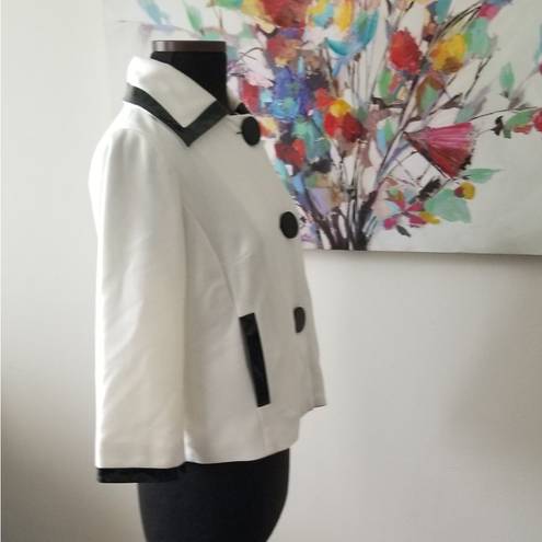 Dress Barn  Jacket White and Black Patent Leather