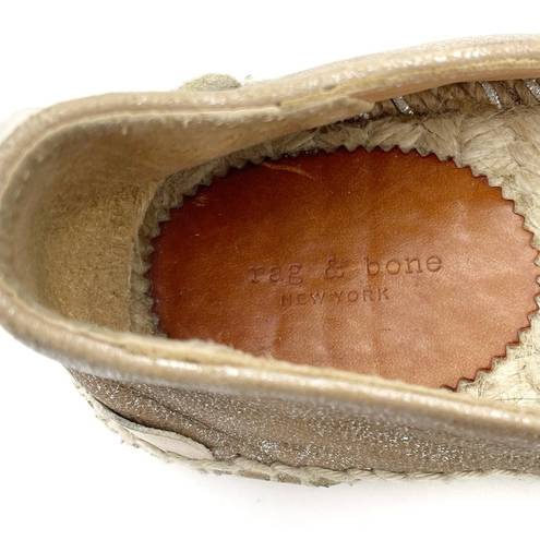 Rag and Bone  Georgie Silver Platinum Espadrille Slip-On Shoe Women’s Size 39.5 | 9