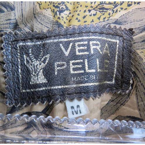 Vera Pelle  Italian Leather Dolman Jacket Brown Textured Casual Jacket Medium