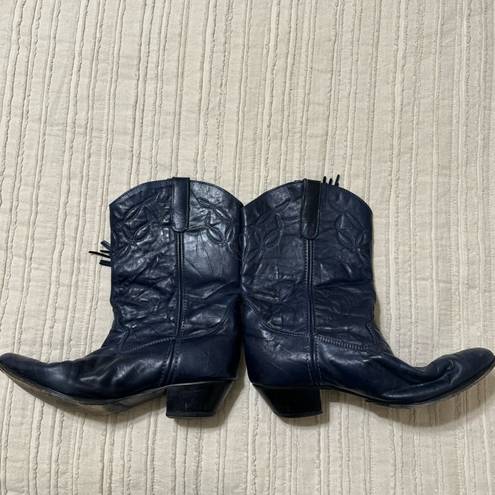 Laredo Vintage  Navy Tassel Cowboy Boots