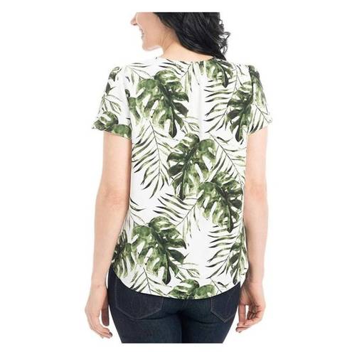 Hilary Radley  | WOMEN’S V-NECK SHORT SLEEVE BLOUSE TROPICAL PRINT SIZE M