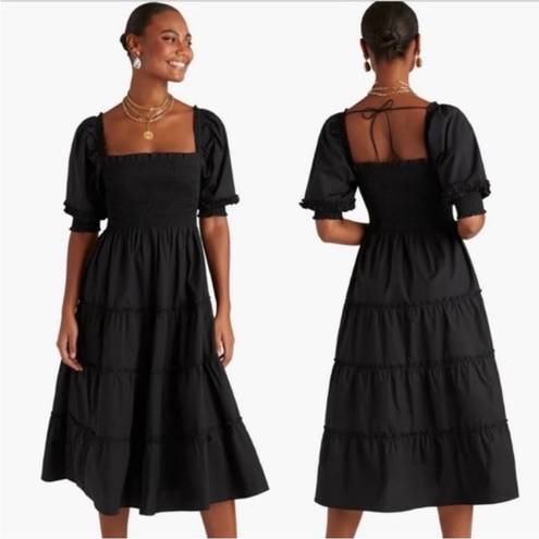 Hill House NWT  | The Nesli Nap Smocked Midi Dress in Black | Size XS