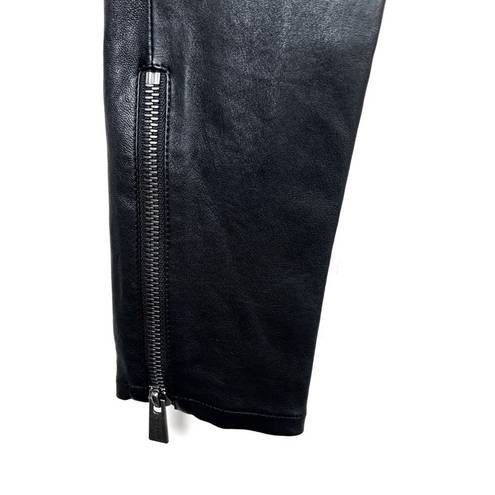 ANINE BING  Lambskin Leather High Rise Skinny Pants