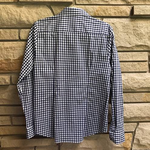 Tuckernuck  THE SHIRT BY ROCHELLE BEHRENS Navy Gingham Long Sleeve Icon Shirt L