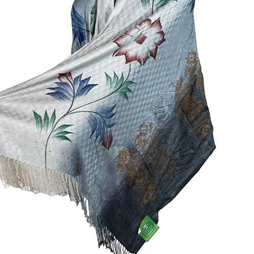 Handloom House silk floral stole scarf wrap