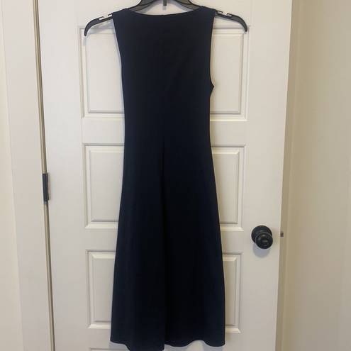 Patagonia  Wrap It Up Black Sleeveless Faux Wrap Midi Dress small