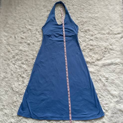 Patagonia Dress Morning Glory Halter Open Tie Back Knee Length A-line Blue S