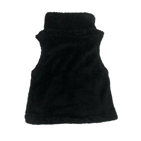 Tommy Hilfiger  Black Fuzzy Faux Fur Vest Size M Medium Black