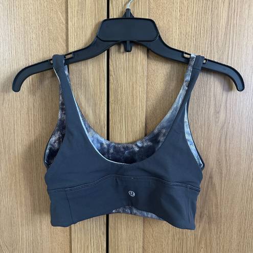 Lululemon Grey / Silver Sparkle Reversible Align Sports Bra