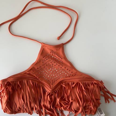 Rip Curl  Women’s Orange Rising Sun Hi Neck Bikini Top Size Small NWT